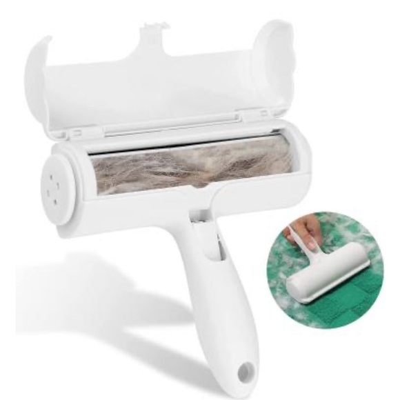 Pet Hair Roller, Reusable, Self Clean, Eco-Friendly, Carpet, Furniture, Auto Red - Picture 5 of 8